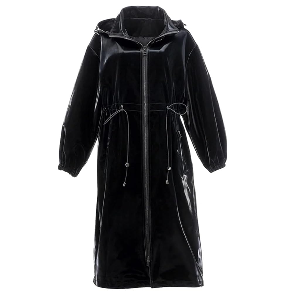 Vintage glossy long trench coat（ライナー付） Amazon.com: Women Extra Long Shiny Patent Leather Trench